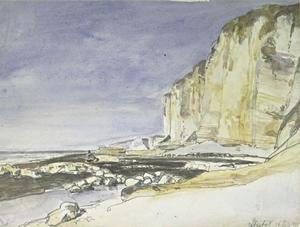 Johan Barthold Jongkind - View of cliffs and the beach at Etretat