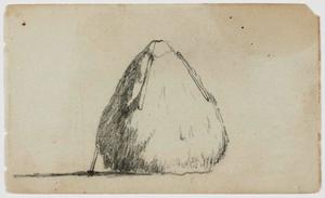 Haystack, with canvas held by weights