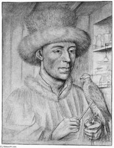 Petrus Christus - Portrait of a Man with a Falcon