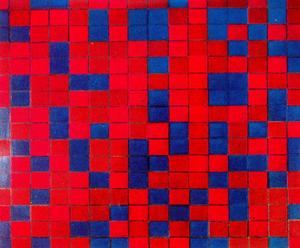 Piet Mondrian - Scachiera composition with dark colors