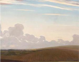 George Clausen - Landscape with clouds