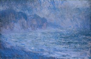 Claude Monet - Cliffs at Pourville, Rain