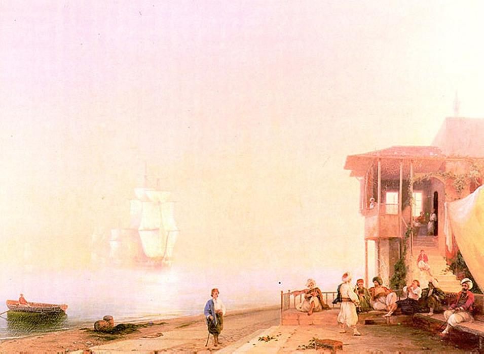 Wikioo.org - The Encyclopedia of Fine Arts - Painting, Artwork by Ivan Aivazovsky - Embankment of oriental town
