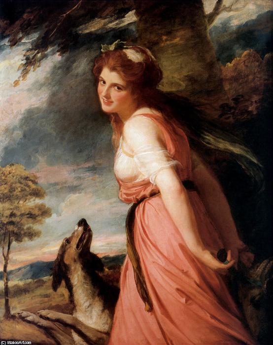 Wikioo.org - The Encyclopedia of Fine Arts - Painting, Artwork by George Romney - Emma as a bacchante