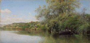 Fishermen on a Tranquil River