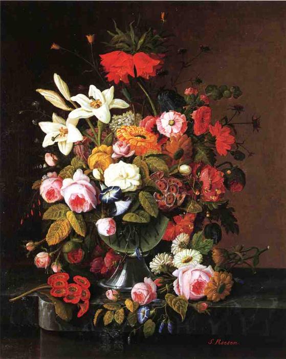 Wikioo.org - The Encyclopedia of Fine Arts - Painting, Artwork by Severin Roesen - Floral Still Liife