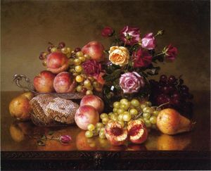 Fruit Still Life with Roses and Honeycomb
