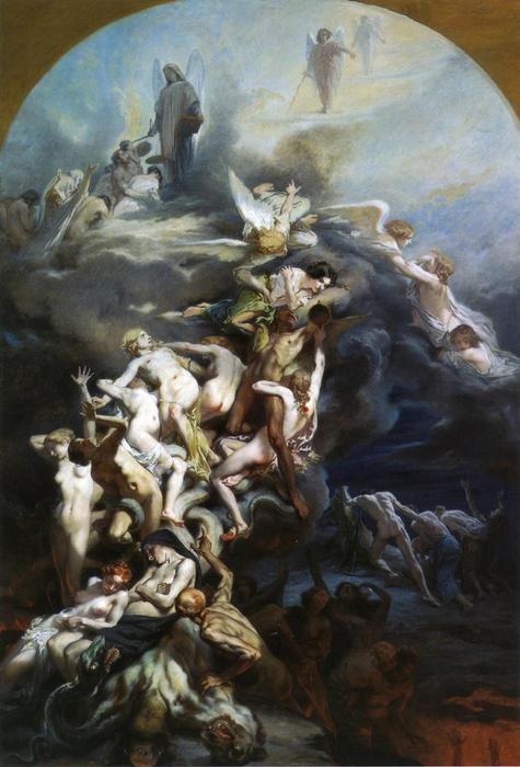 Wikioo.org - The Encyclopedia of Fine Arts - Painting, Artwork by Octave Tassaert - Heaven and Hell
