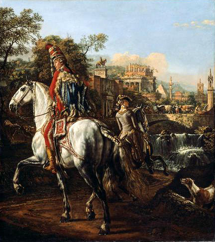 Wikioo.org - The Encyclopedia of Fine Arts - Painting, Artwork by Bernardo Bellotto - A Hussar on horseback