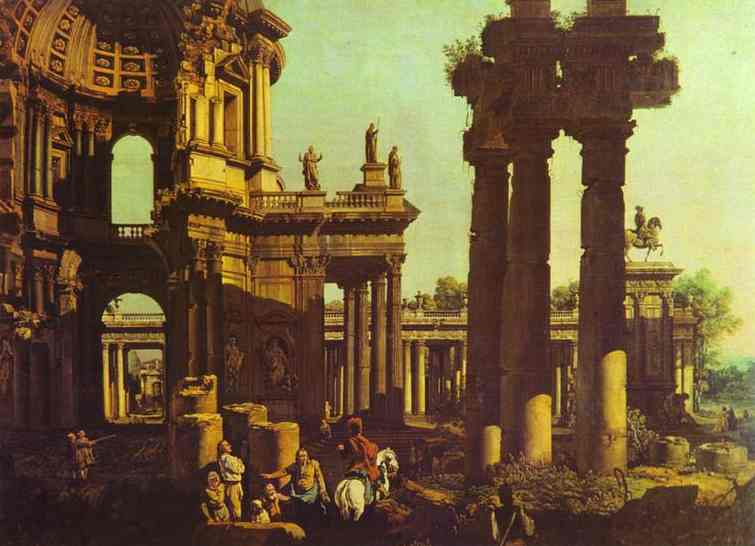 Wikioo.org - The Encyclopedia of Fine Arts - Painting, Artwork by Bernardo Bellotto - Ruins of a Temple