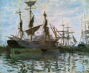 Claude Monet - Ships in Harbor