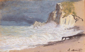 Claude Monet - The Manneport, Etretat - Amont Cliff, Rough Weather