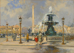 Edouard Cortes - Fountain on Place de la Concorde