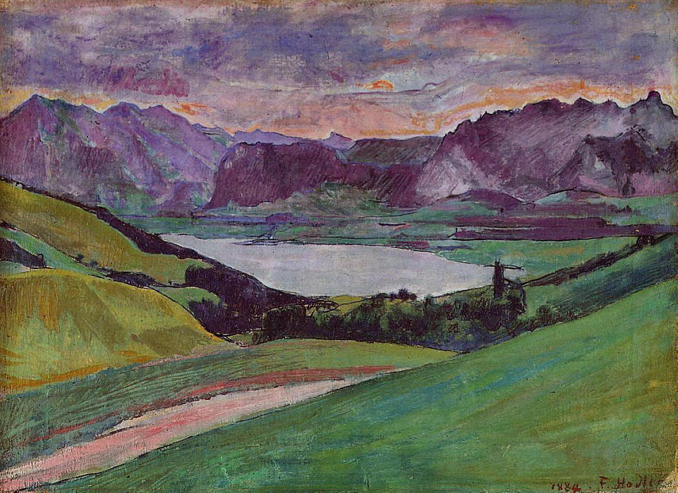  Museum Art Reproductions Lake Thun, 1884 by Ferdinand Hodler (1853-1918, Switzerland) | ArtsDot.com