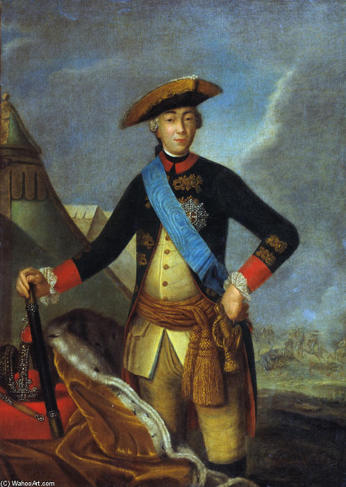 Wikioo.org - The Encyclopedia of Fine Arts - Painting, Artwork by Fyodor Stepanovich Rokotov - Portrait of Peter III of Russia