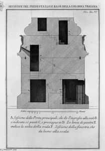Giovanni Battista Piranesi - Section as above, the main door and window