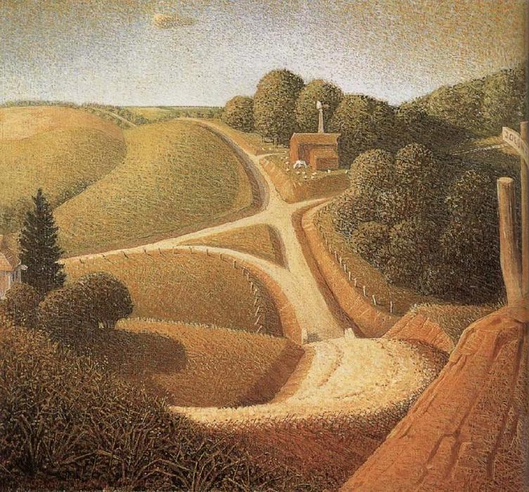 Wikioo.org - The Encyclopedia of Fine Arts - Painting, Artwork by Grant Wood - New Road
