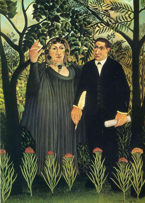Wikioo.org - The Encyclopedia of Fine Arts - Painting, Artwork by Henri Julien Félix Rousseau (Le Douanier) - The Muse Inspiring the Poet
