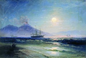 Ivan Aivazovsky - The Bay of Naples at night