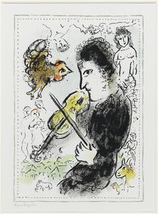 Marc Chagall - Fiddler with ruster