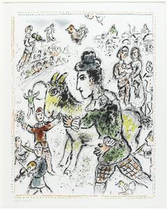 Marc Chagall - Clown with the yellow goat