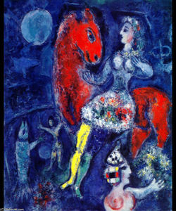 Marc Chagall - Horsewoman on Red Horse