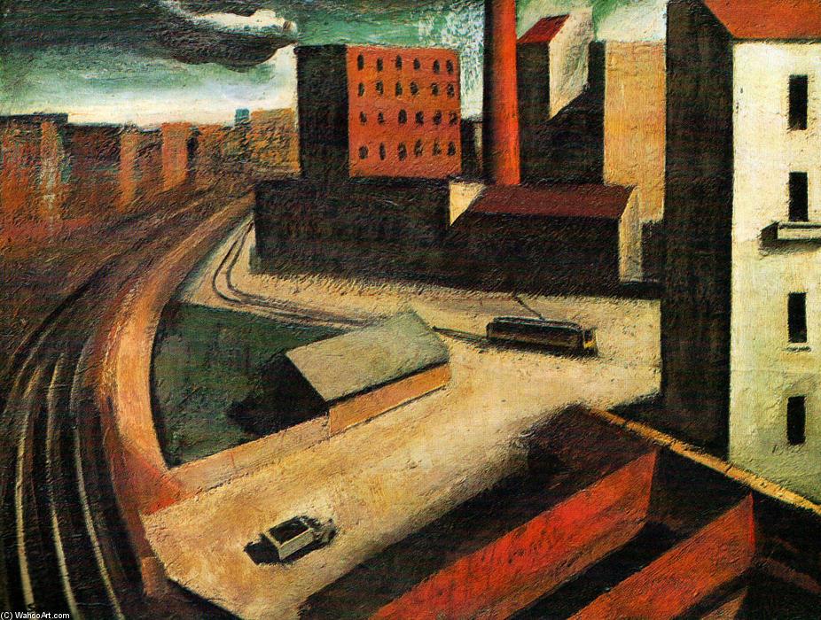 Wikioo.org – La Enciclopedia de las Bellas Artes - Pintura, Obras de arte de Mario Sironi - paisaje urbano