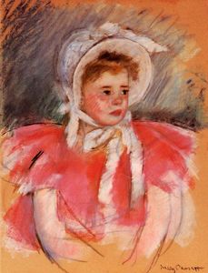 Mary Stevenson Cassatt - Simone in White Bonnet Seated with Clasped Hands (no.1)