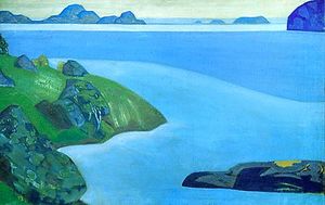 Nicholas Roerich - Karelian landscape. Rocky seashore.