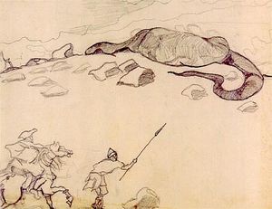 Nicholas Roerich - Landscape with Dragon
