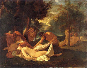 Nicolas Poussin - Sleeping Venus, surprised by Satyr