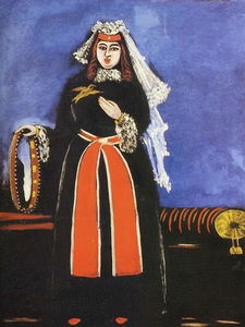 Una Donna georgiano con Tamboreen