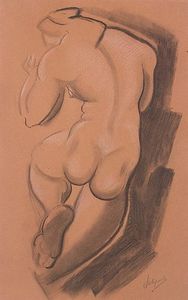 Figura femenina desnuda mostrado de ExtremoOriente puertatrasera