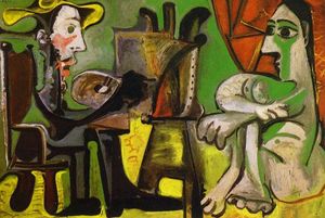 Pablo Picasso - Painter and his model
