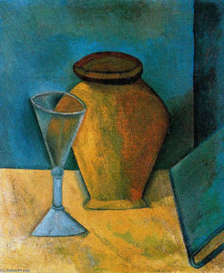 Pablo Picasso - Pot, Glass and Book