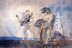 Pablo Picasso - The Remains of Minotaur in a harlequin costume