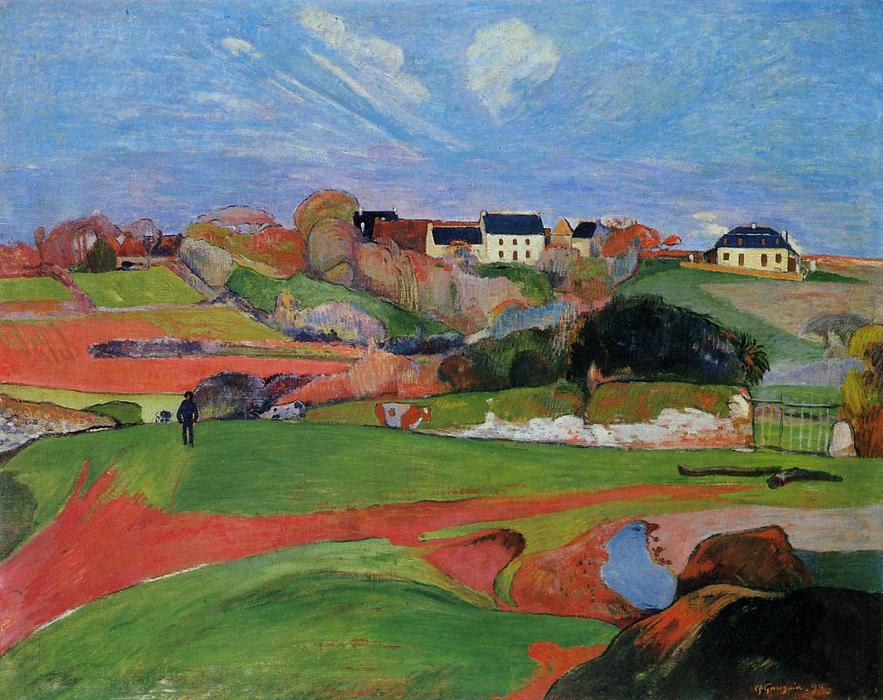 WikiOO.org - Encyclopedia of Fine Arts - Maalaus, taideteos Paul Gauguin - Landscape at Le Pouldu