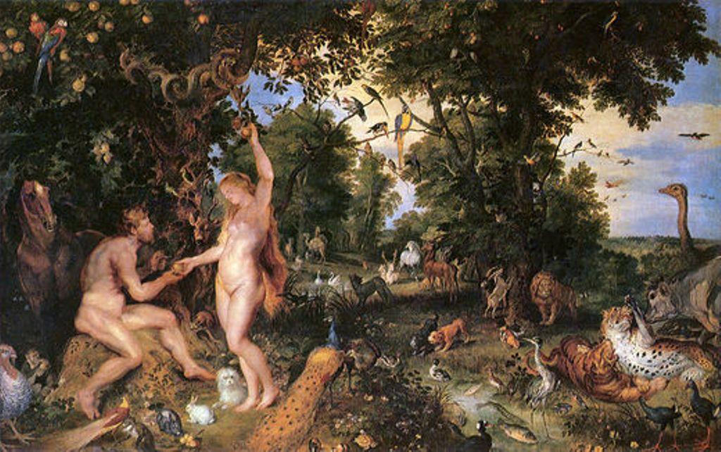 WikiOO.org - 백과 사전 - 회화, 삽화 Peter Paul Rubens - Adam and Eve in Worthy Paradise