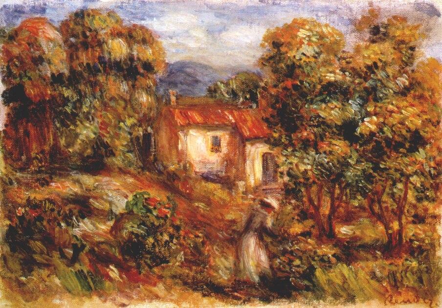 Wikioo.org - The Encyclopedia of Fine Arts - Painting, Artwork by Pierre-Auguste Renoir - Woman picking flowers