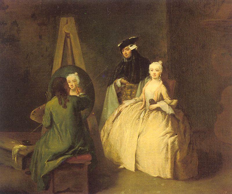 Wikioo.org - The Encyclopedia of Fine Arts - Painting, Artwork by Pietro Longhi - The Painter in his Studio