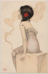 Raphael Kirchner - Smoking Women