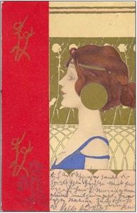 Raphael Kirchner - Girls faces with red border