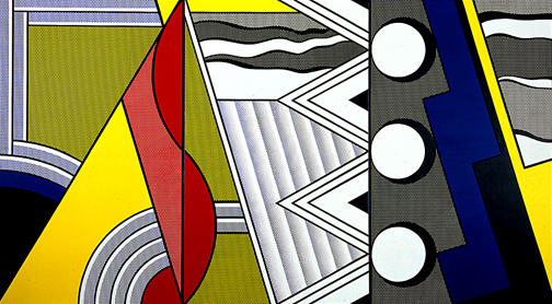 Wikoo.org - موسوعة الفنون الجميلة - اللوحة، العمل الفني Roy Lichtenstein - Modern painting with clef