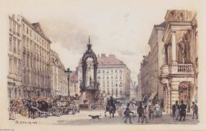Rudolf Von Alt - The large market in Vienna