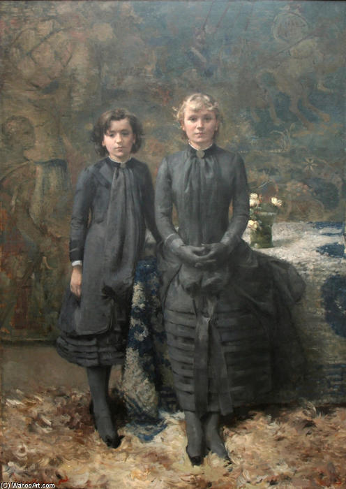 Wikioo.org – L'Enciclopedia delle Belle Arti - Pittura, Opere di Theo Van Rysselberghe - I Sisters of il pittore Schlobach