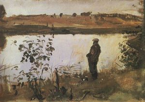 Valentin Alexandrovich Serov - Artist K. Korovin on the river bank