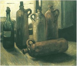 Vincent Van Gogh - Still Life with Five Bottles