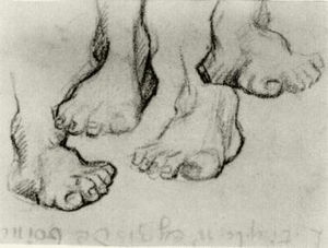 Vincent Van Gogh - Four Sketches of a Foot