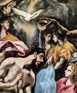 El Greco (Doménikos Theotokopoulos) - The Baptism of Christ (detail)