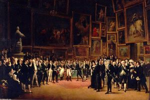 Charles V Distributing Awards an die Künstler am Ende des Salons von 1824